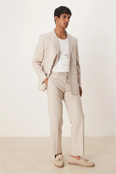 Брюки прямого кроя из смешанного льна артикул 139538522