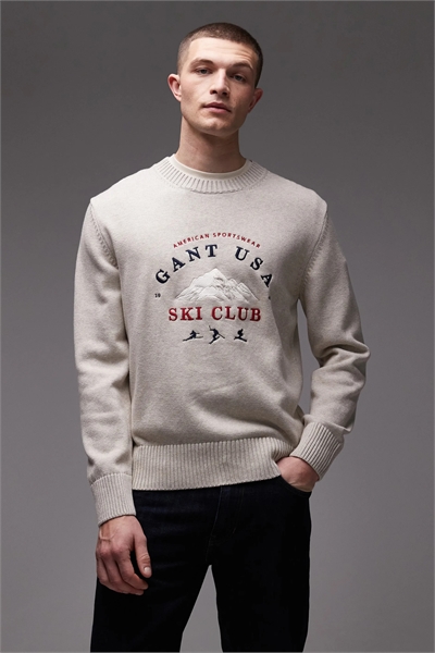 Вышитый рисунок на груди с логотипом лыжного клуба артикул 153711966