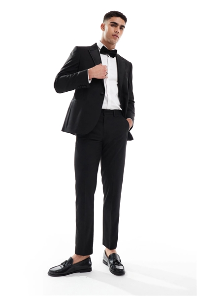 Брюки-смокинг приталенного кроя артикул 142122785