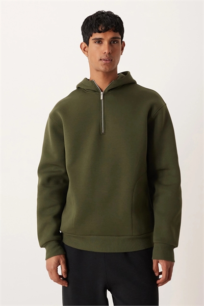 Свободная толстовка с капюшоном и полузастежкой-молнией артикул 149591014
