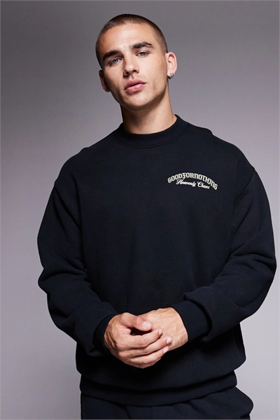 Свитшот с круглым вырезом и принтом на спине артикул 151111781