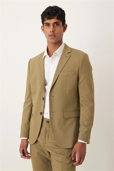 Блейзер из смешанной шерсти с зауженным кроем артикул 147380413