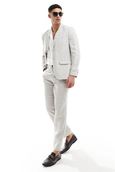 Пиджак из смешанного льна артикул 134045171