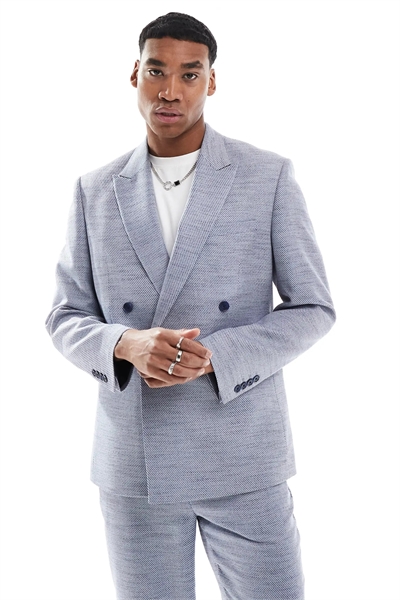 Двубортный пиджак классического кроя артикул 138945865