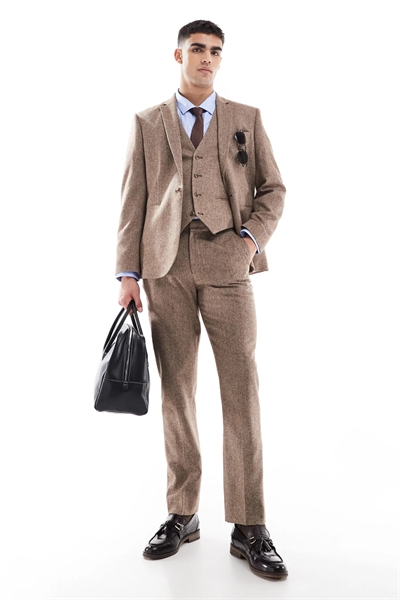 Узкие брюки из смешанной шерсти артикул 140073930