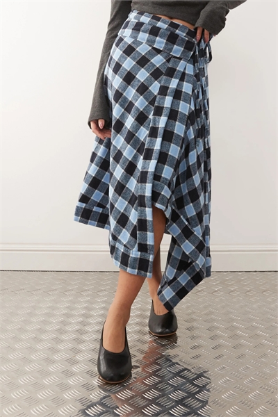 Асимметричная юбка средней длины из фланели от Susmies артикул 152559437