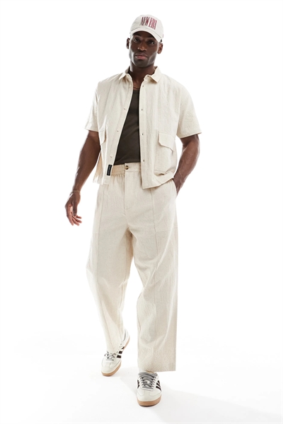 Брюки свободного кроя из льна с вышивкой «корнелли» co-ord артикул 141006115