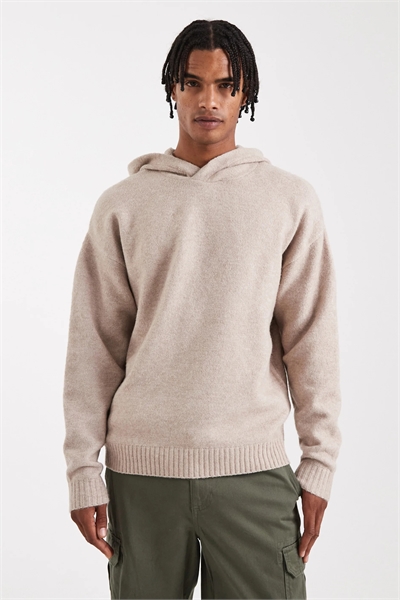 Пушистая вязаная толстовка с капюшоном артикул 148489115