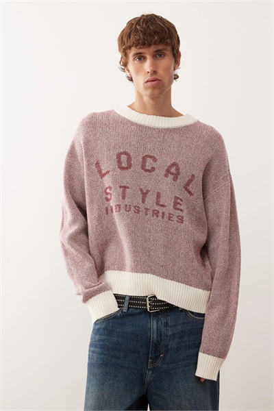 Свитшот прямого кроя из трикотажа в красно-белую клетку артикул 146138338