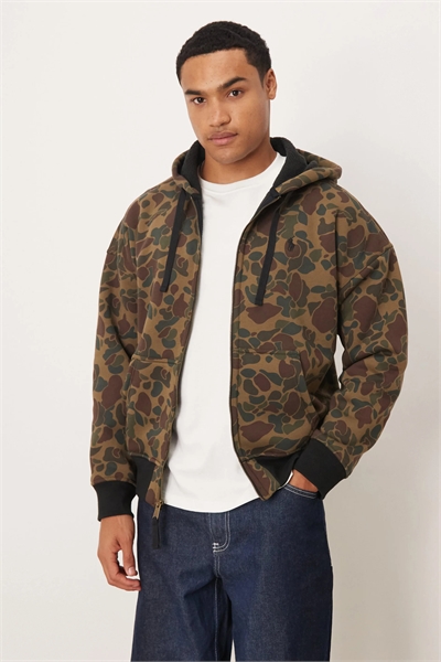 Толстовка с капюшоном и молнией в камуфляжном стиле артикул 148251590