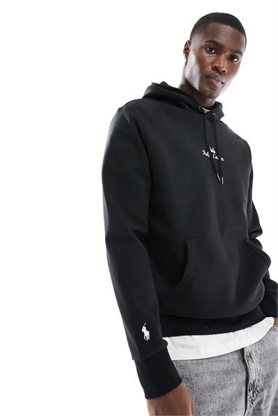 Толстовка с капюшоном и центральным логотипом из двойного трикотажа артикул 133885828