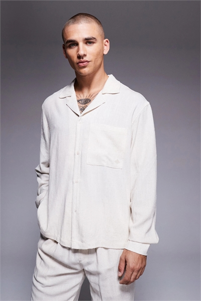 Тканая рубашка с текстурным рисунком и длинными рукавами co-ord артикул 146697104