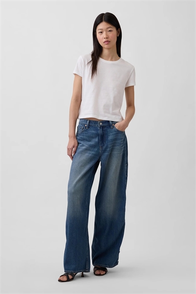 Джинсы с очень свободным кроем и боковыми полосками артикул 155313858