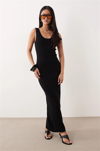 Платье с вырезом на спине из смесовой ткани с хлопком артикул 153247343