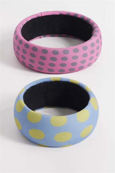 Браслеты из ткани с принтом в горошек, набор из 2 штук артикул 155244808