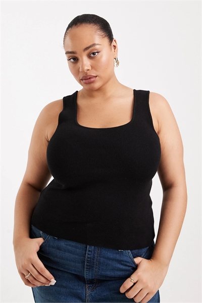 ASOS DESIGN Curve: топ с круглым вырезом из смешанной ткани артикул 153247342