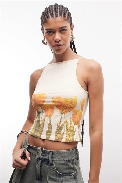 Топ Dudley с размытым принтом цвета пахты артикул 155926328