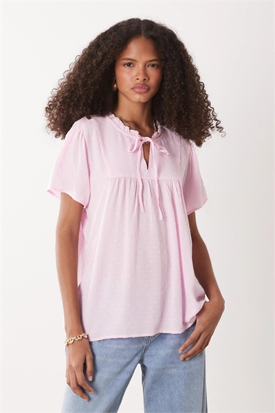 Блузка с вышивкой и завязками артикул 155593803