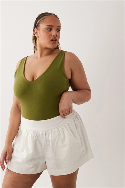 ASOS DESIGN Curve: компактный хлопковый боди с V-образным вырезом артикул 152192117