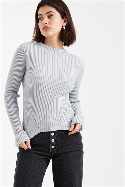 Свитер с высоким воротником и ребристой вставкой артикул 151529009
