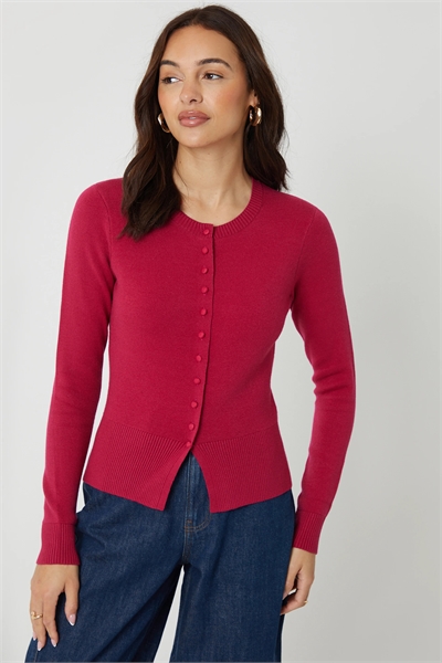 Кардиган из плотного трикотажа с круглым вырезом артикул 155412956