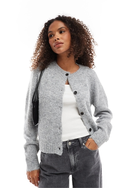 Вязаный кардиган с круглым вырезом артикул 136855909