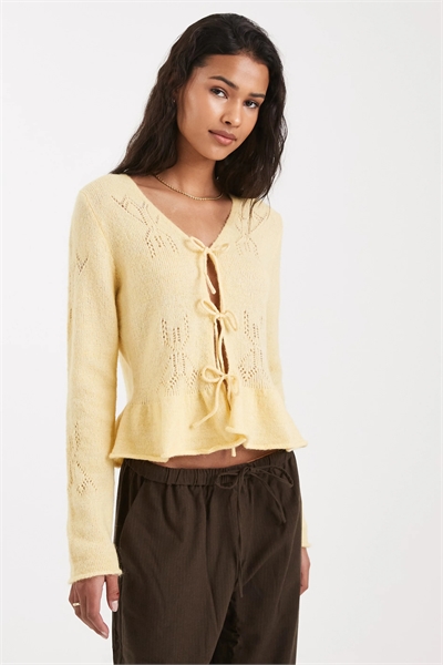 Кардиган с завязками спереди из шерсти артикул 152906216