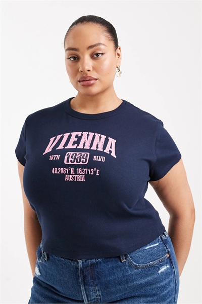 ASOS DESIGN: облегающая майка с принтом «Вена» артикул 153714138