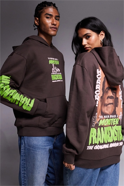 Универсальная толстовка свободного кроя с принтом Франкенштейна артикул 148252306