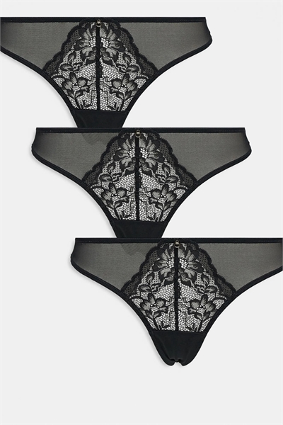 Набор из 3-х сексуальных кружевных стрингов артикул 148816511