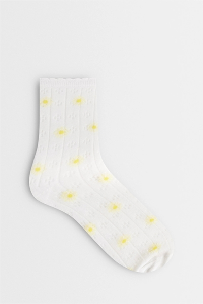 Носки с узором «поинтел» и рисунком в виде маргариток артикул 155474350