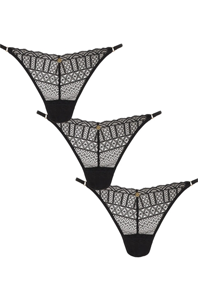 Набор из 3 кружевных бразильских трусиков артикул 153795337