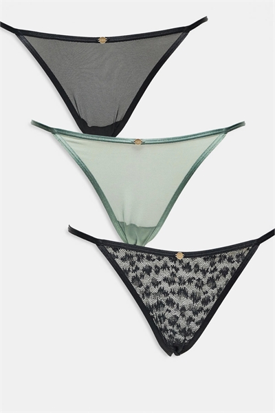 Набор из 3-х бразильских трусиков с сетчатой текстурой артикул 149765406