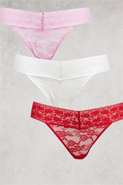 Набор из 3 кружевных стрингов артикул 152930542