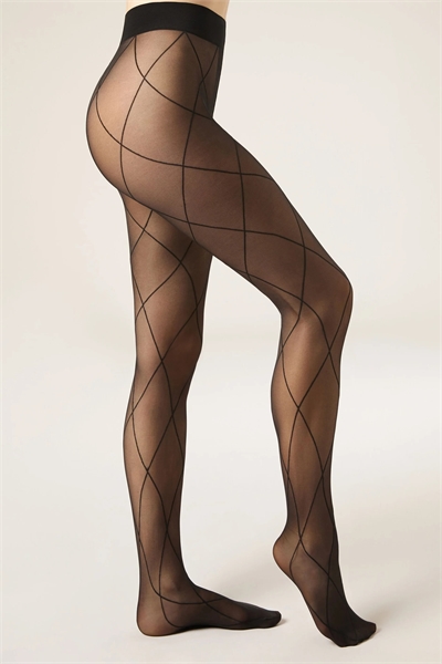 Колготки с ромбовидным узором артикул 155278746