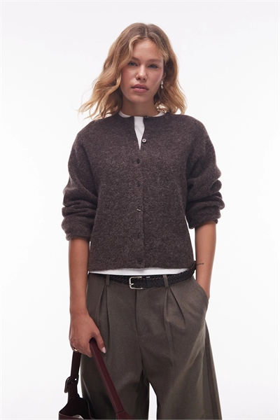 Кардиган из альпаки и шерсти с застежкой на пуговицах артикул 149319219