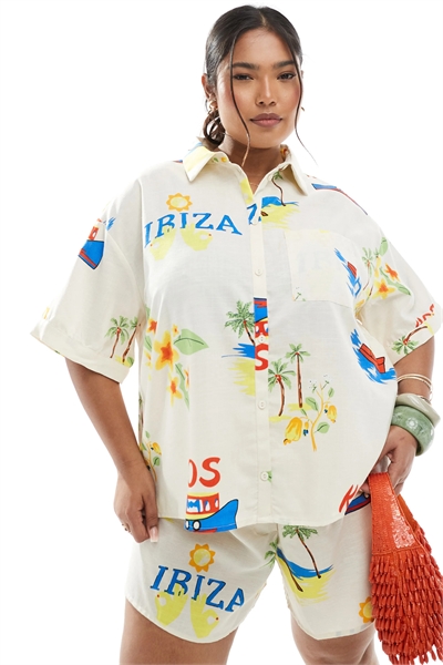 Рубашка Pieces Curve прямого кроя co-ord артикул 142841944