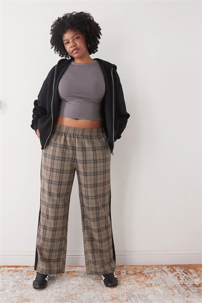 Брюки с широкими штанинами и боковой полосой артикул 151744709