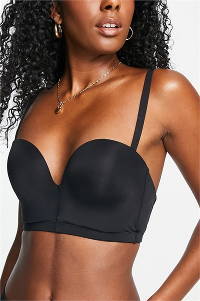 Бюстгальтер с глубоким вырезом и эффектом пуш-ап без спинки артикул 109348421