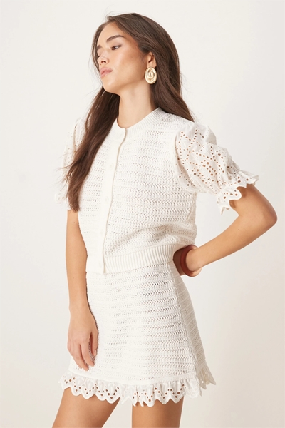 Кардиган с интересным узором и ткаными рукавами co-ord артикул 147765434