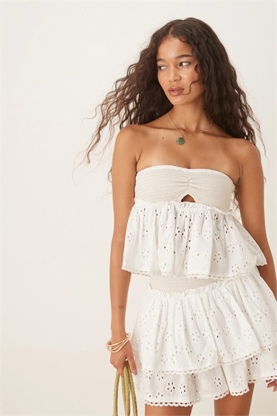 Пляжный топ с рюшами и вырезами, украшенный вышивкой co-ord артикул 140623441