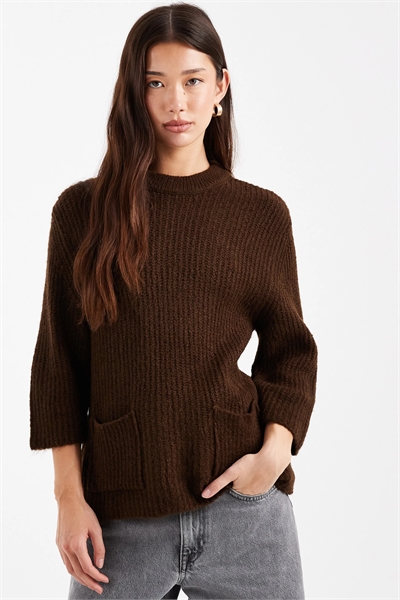 Свитер из трикотажа с накладными карманами артикул 152190194