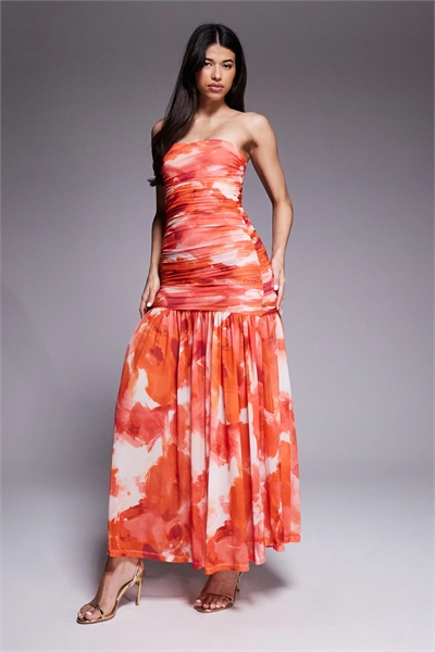 Макси-платье Solana с сетчатым бандо и сборками на лифе артикул 151640662