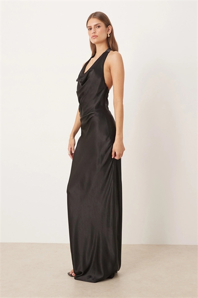 Макси-платье с атласным воротником-капюшоном артикул 151335000