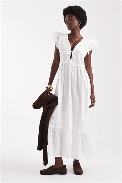 Платье-миди свободного кроя с оборками артикул 141007899