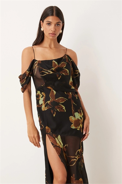 Платье-макси с драпировкой на груди артикул 148256112