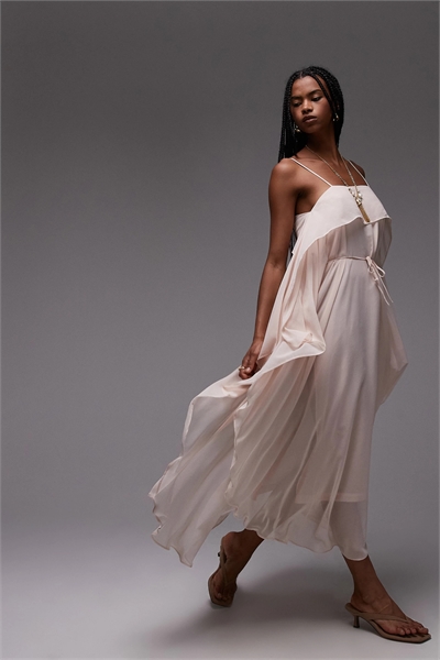 Шифоновое макси-платье трапециевидного кроя артикул 149153579