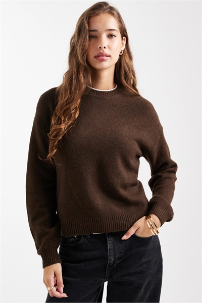 Вязаный свитер с круглым вырезом для подростков артикул 152904263