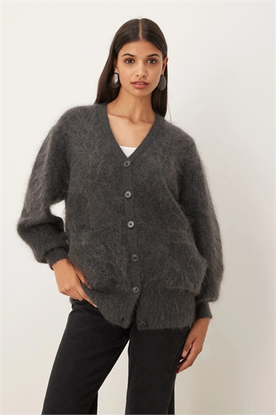 Кардиган свободного кроя из мохера премиум-класса артикул 149321469