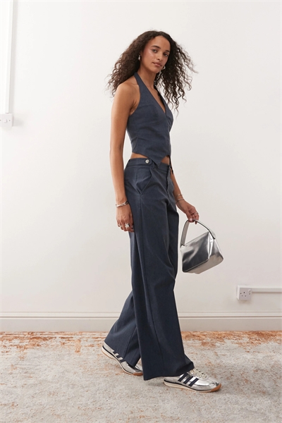 Брюки с заниженной талией из бенгалина артикул 146785147